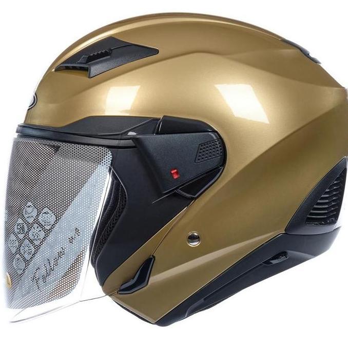TERLARIS!! ZEUS ZS611 Z611 GOLDEN YELLOW HALF FACE
