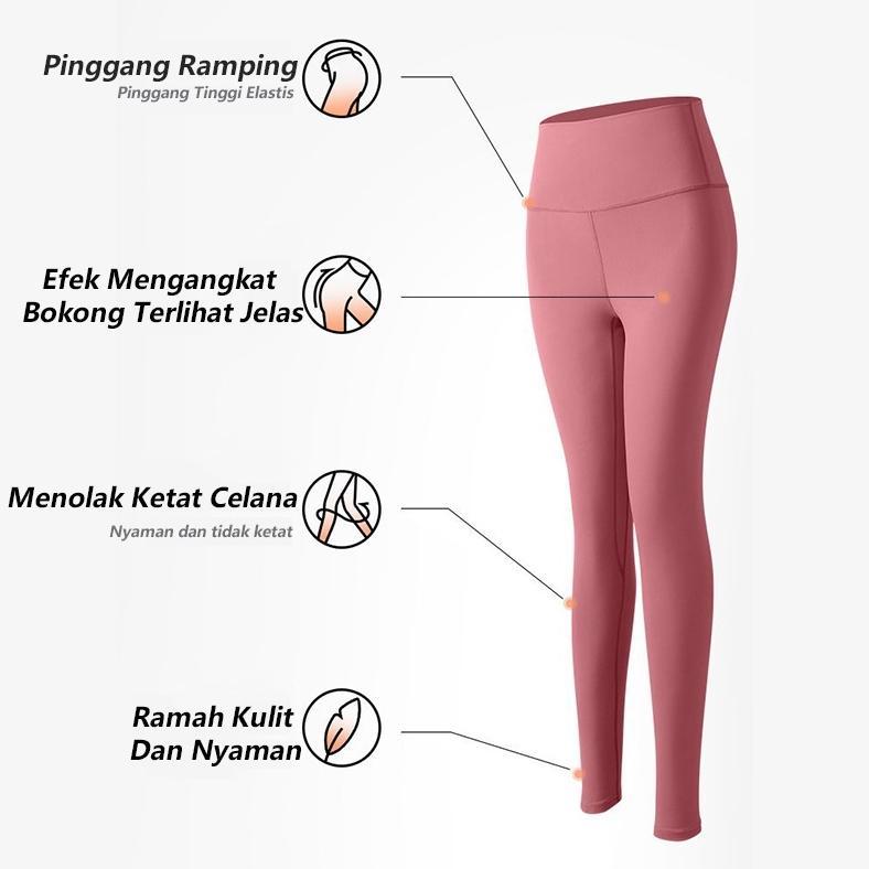 TERBARU LEGGING OLAHRAGA WANITA HIGH WAIST  TIDAK TEMBUS PANDANG & ELASTIS NYAMAN UNTUK GYM & YOGA