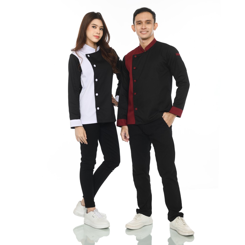Baju Chef Baju koki Chef Jacket Lengan Panjang Pria Wanita Model Korean KK
