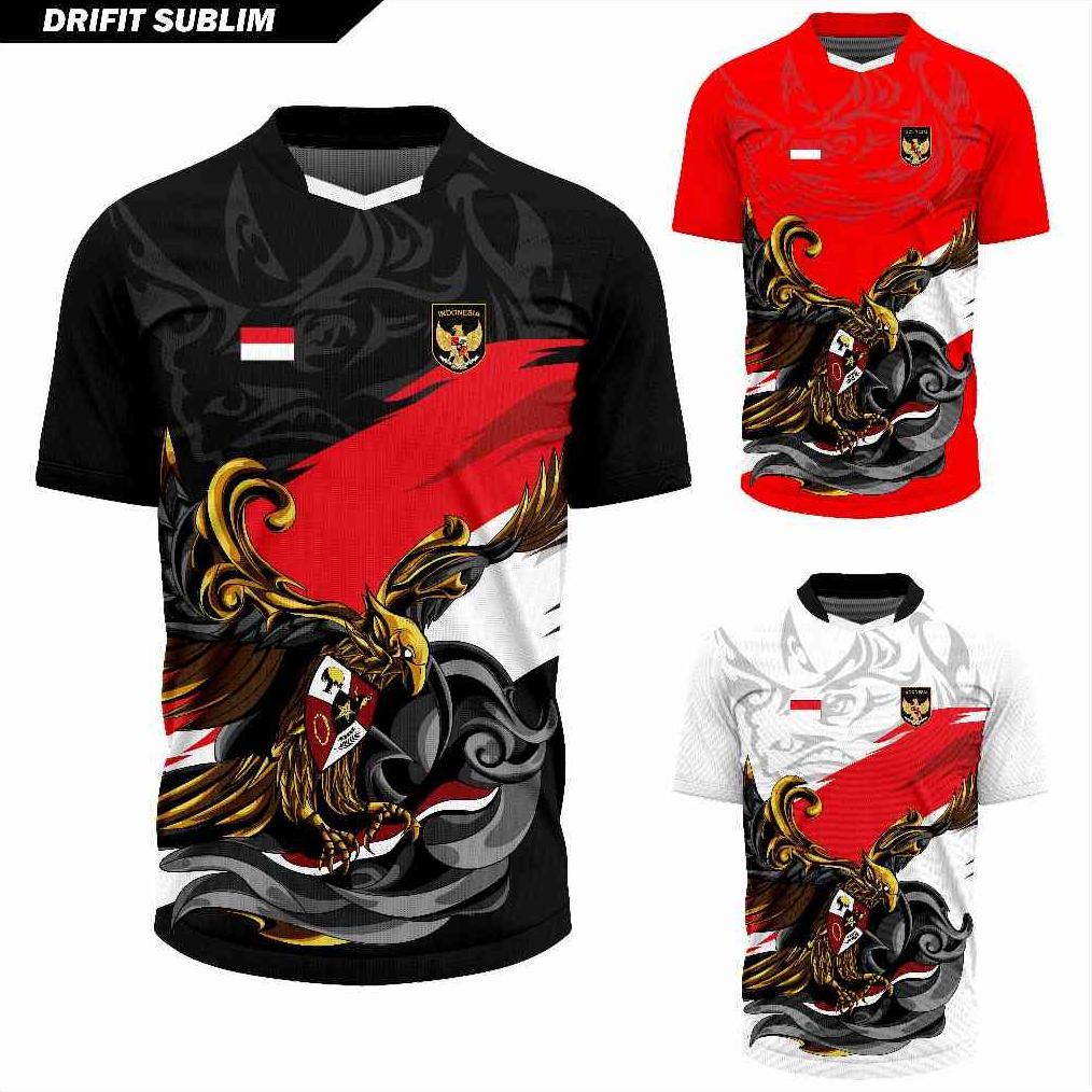 ORIGINAL JERSEY OLAHRAGA GARUDA MERAH PUTIH BAJU FUTSAL KAOS VOLI ATASAN BADMINTON RUNNING