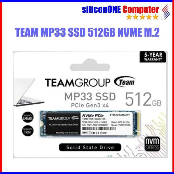 TERBARU - Team MP33 512GB NVMe SSD M.2 M2 512G PCI-e Gen3x4 Storage