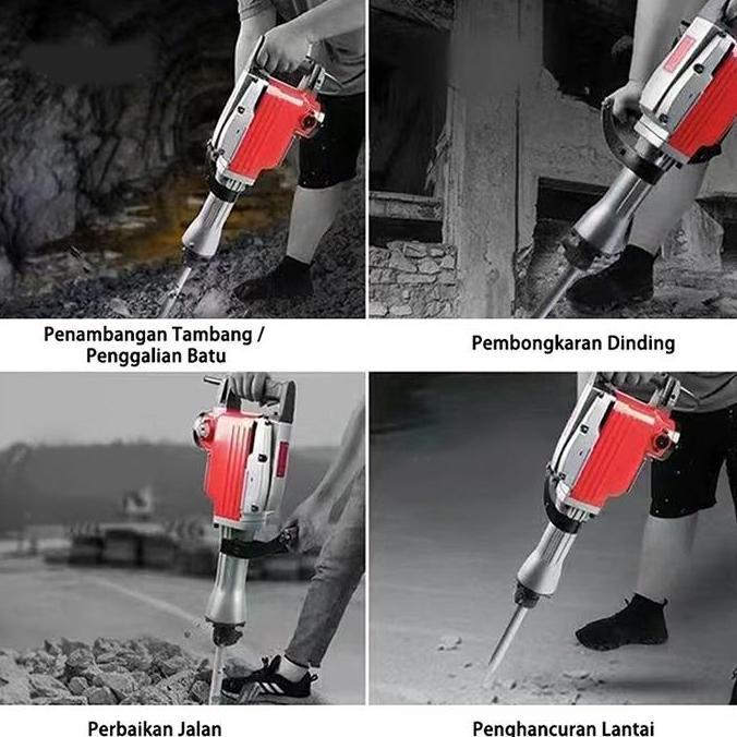 AMDOXTE Mesin Jack Hammer BOR BOBOK Beton DEMOLITION DRILL IMPACT TIPE Mesin Bor Mesin Bobok Jack Ha