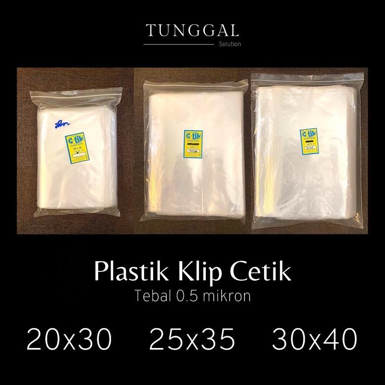 VELLURASHOP 100 LEMBAR - PLASTIK KLIP CETIK, TEBAL 0.5 MIKRON. PLASTIK BAJU LAUNDRY, PLASTIK KAIN, P