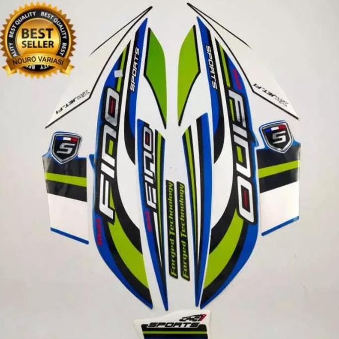 Stiker Striping Motor Yamaha Fino Fi 125 Tahun 2015 Hitam Biru Full Body - Motorcycle