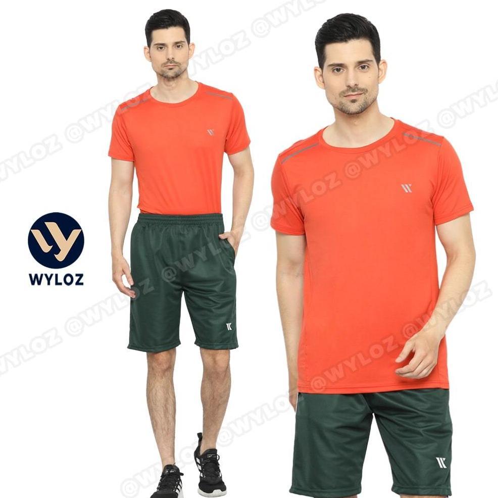 HOT DEALS WYLOZ Baju Kaos Olahraga Training Lengan Pendek Pria Gym Fitness Jersey Lari Running Seped