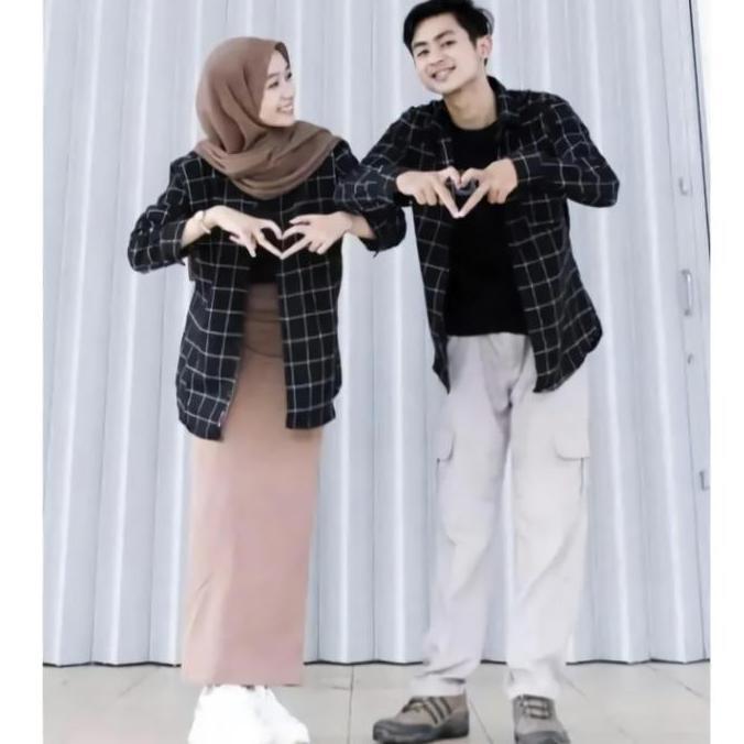 Kemeja Couple dengan pasangan Others Kekinian ootd viral wanita dan pria Kemeja flanel pria dewasa k
