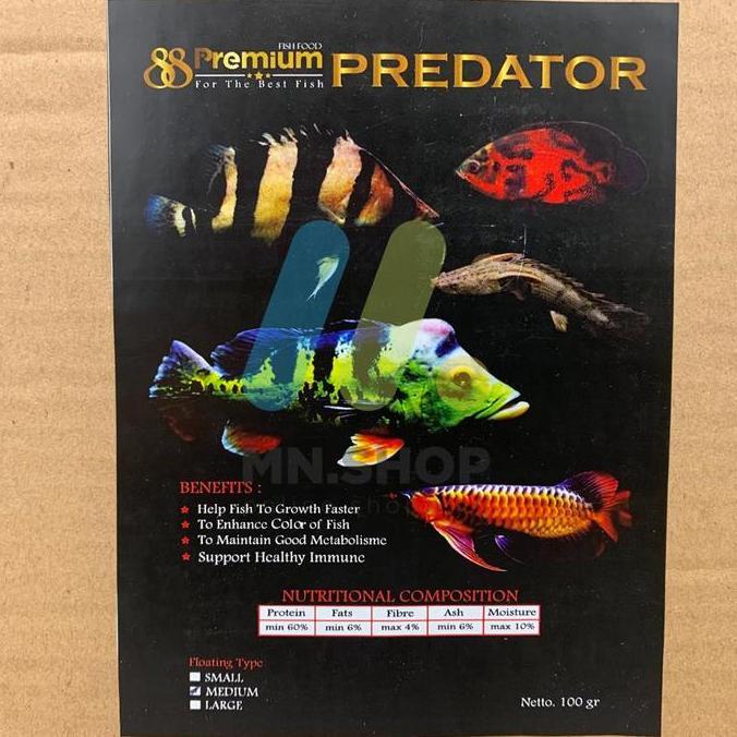 Fisch- Pelet Ikan Predator Premium 88 Predator 100Gr Floating