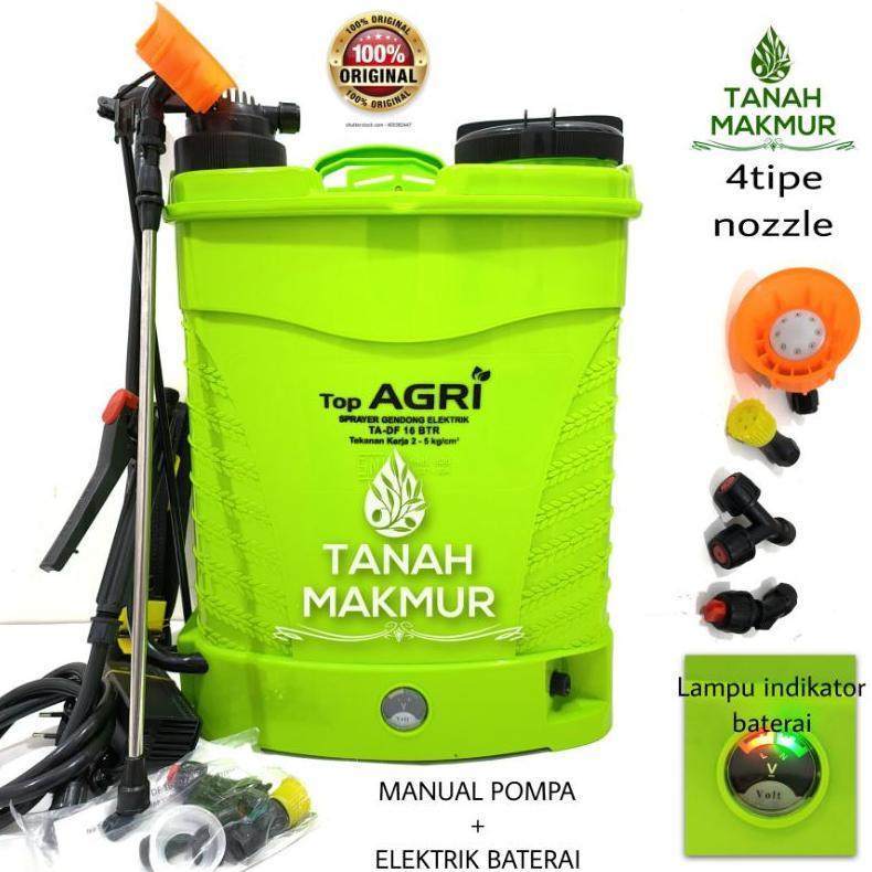 VELLURASHOP SEMPROTAN MANUAL DAN ELEKTRIK 2IN1 16 LITER SPRAYER TOP AGRI BATERAI TANGKI SEMPROT HAMA