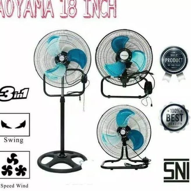 Aoyama Kipas Angin Berdiri Besi 3 In 1 Tornado Fan 18 Inch