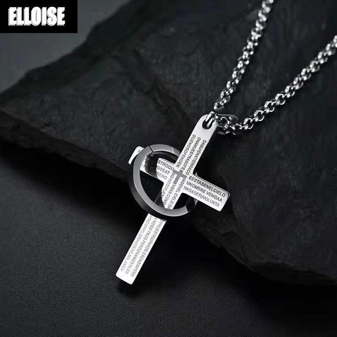 Elloise kalung Pria Korea 70cm rantai titanium cowok keren anti karat kalung titanium Wanita Unisex 