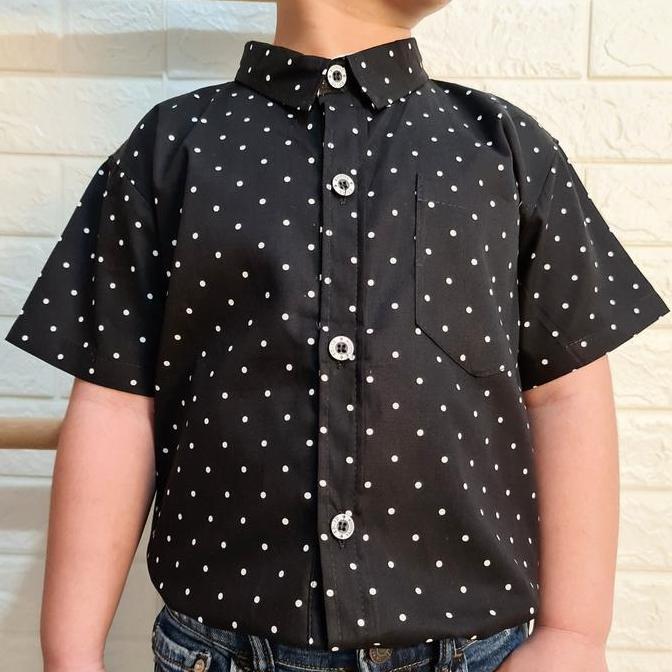 Amspro - Kemeja anak Laki-laki kemeja motif anak Atasan anak Onde Polkadot
