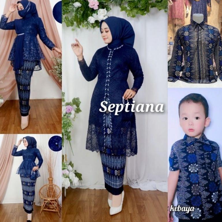BEST DEALS sk - baju kebaya  couple  ibu besan warna navy / kebaya modern  tunangan  couple  keluarg