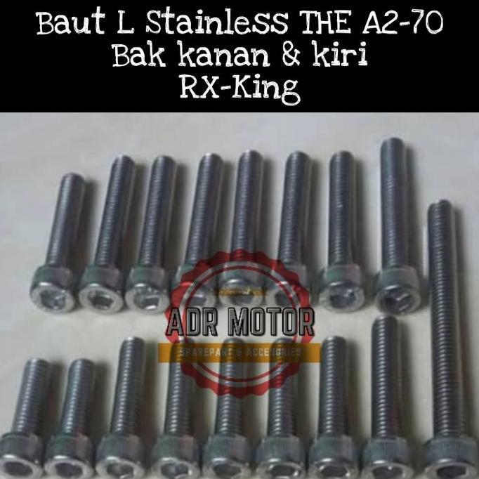 Baut L Stainless cover bak mesin full set kanan kiri RX king