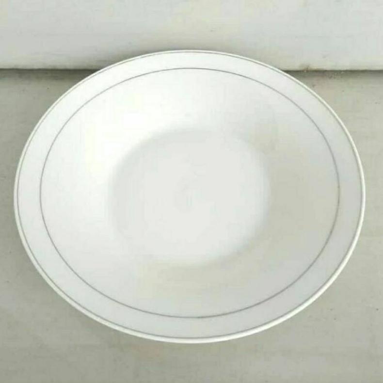 PIRING CANTIK / PIRING MAKAN SANGO 8"INCH KERAMIK/PIRING LIST COKLAT/PIRING LIST MAS