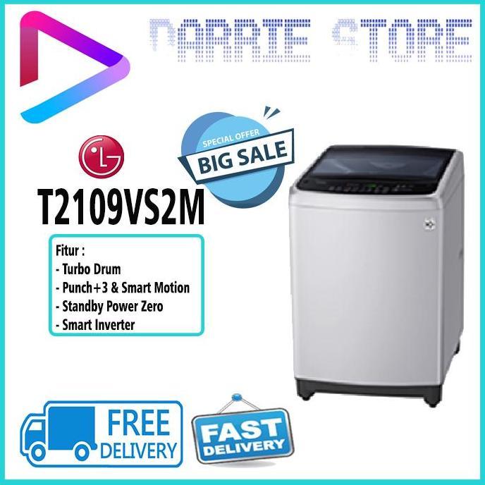 LG T-2109VS2M MESIN CUCI TOP LOADING WASHER T2109 2109VS2M T2109VS2M