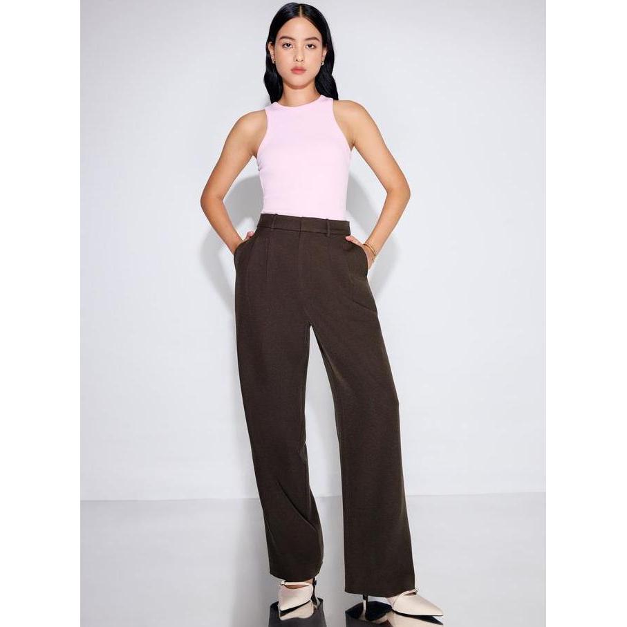 Love Bonito - Celana Panjang Wanita - Lana Relaxed Tailored Pants - Cocoa