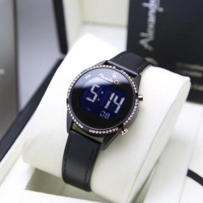 Jam Tangan Wanita Alexandre Christie AC 9354 Ori Dital Strap Kulit