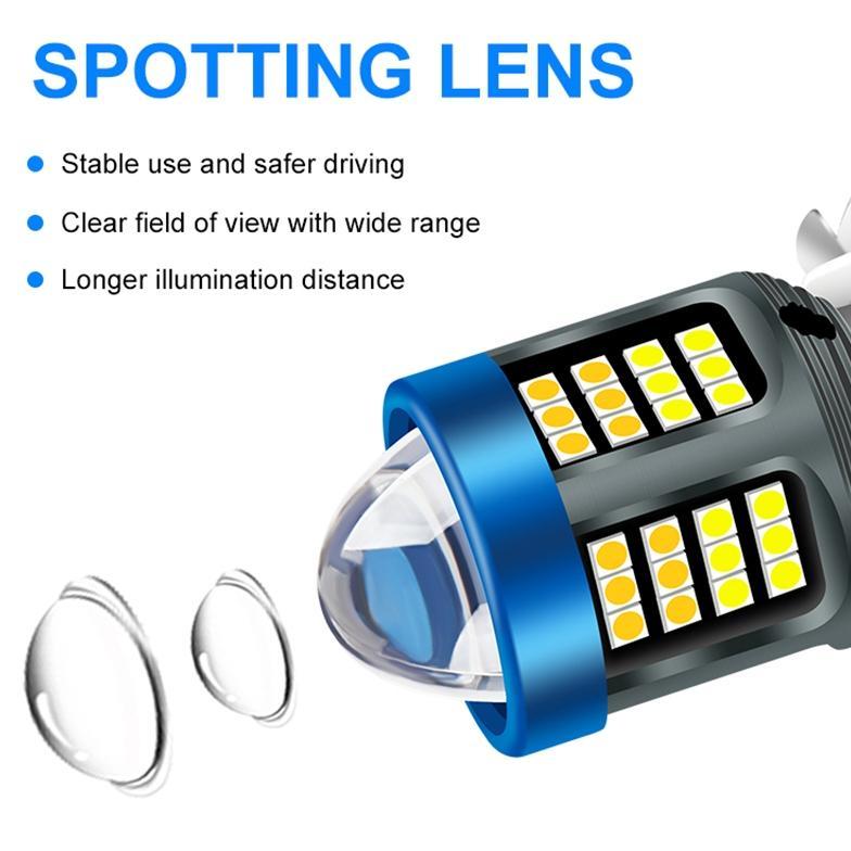 Murah  Kevanly Lampu Motor Led H4 H6 Ba20D T19/P15D Bohlam Led Lensa Fisheye Dua Warna Putih Kuning 
