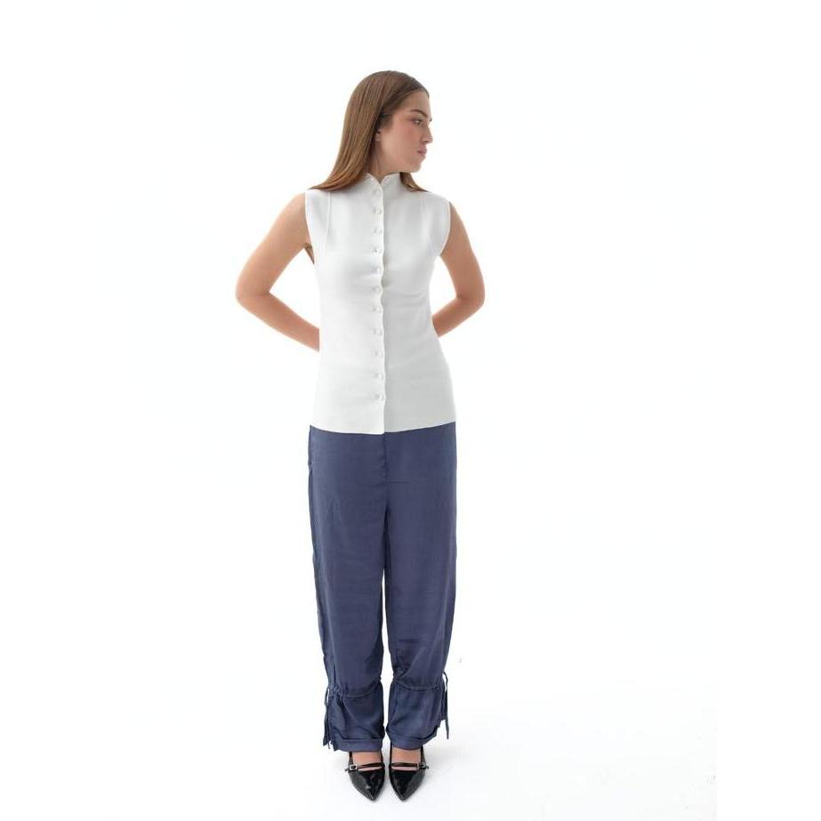 AUCTUS - Loryn Silk Texture Sateen Pants