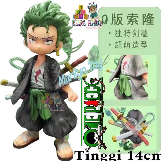 Action Figure Roronoa Zoro Samurai Ver Q Version One Piece Anime