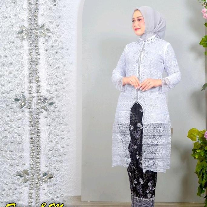 Setelan Kebaya Tunik Maharani Free Hijab // Kebaya Jumbo Ld 130 cm // Kebaya Pesta // Kebaya Kondang