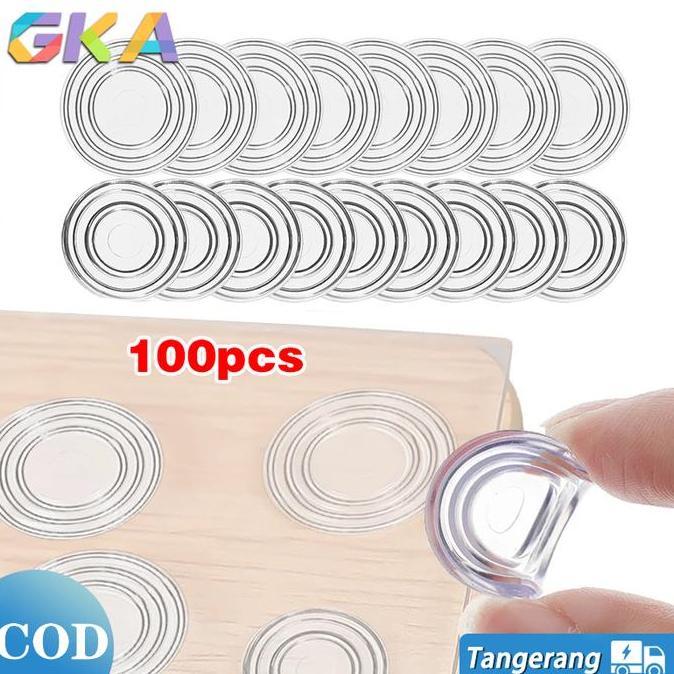 CRASOS Karet Penahan Kaca Meja 100pcs  Anti Slip Pengganjal Kaca Meja  Karet Meja Kaca