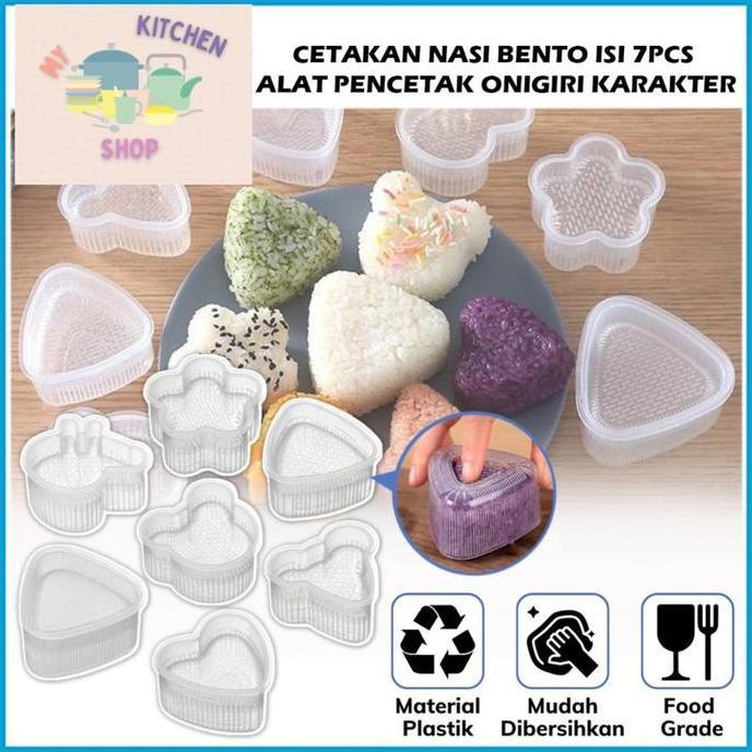 CRAINI Cetakan Nasi Bento Karakter Isi 1Pcs / Rice Mold Transparan BPA FREE Alat Bantu Pembentuk Oni