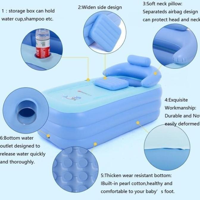 PONETTIA TEMPAT MANDI KOLAM DEWASA BALON POMPA PORTABLE kolam SPA BATHUB sauna
