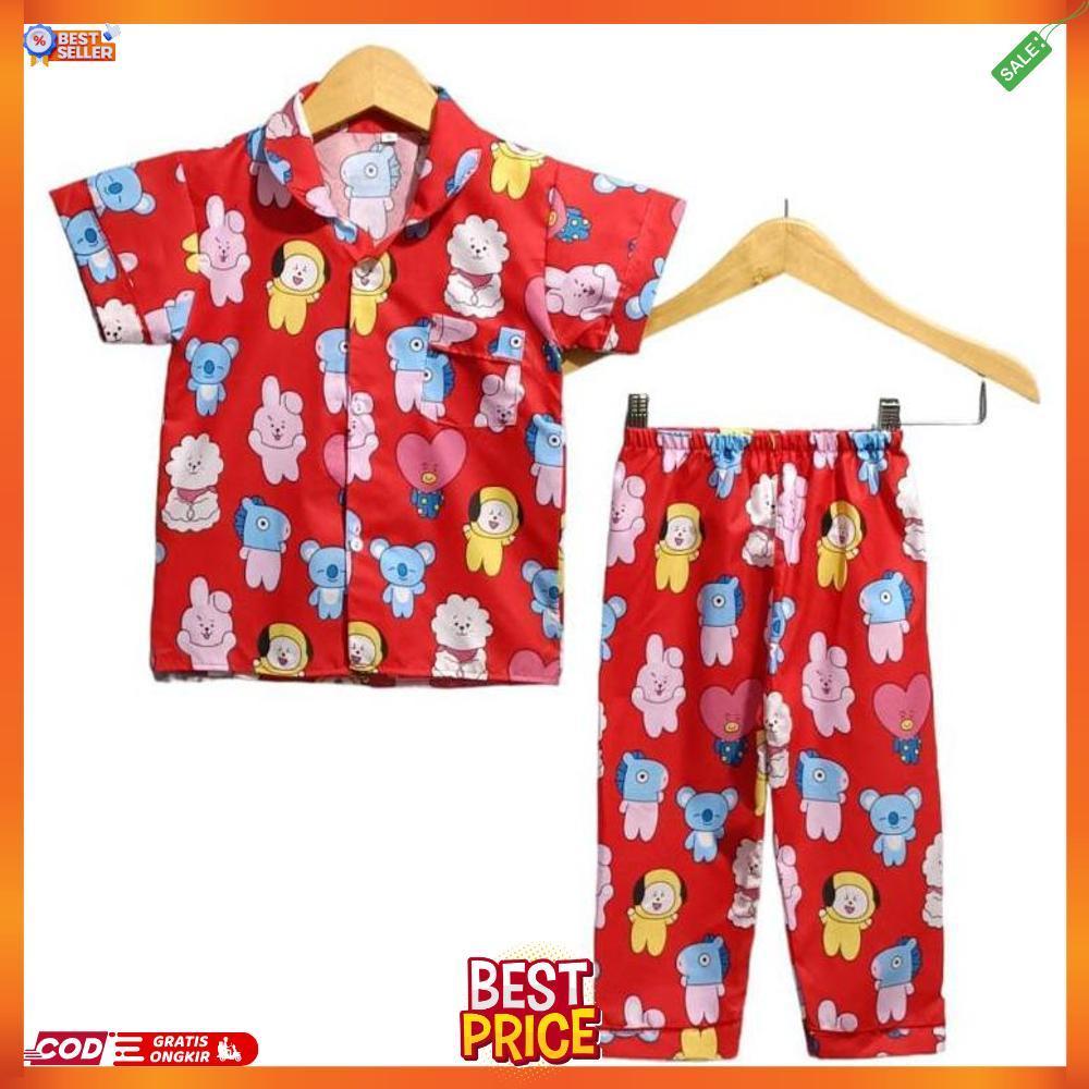 baju tidur anak motif BTS terbaru piyama anak laki laki perempuan pakaian tidur anak anak stelan ana