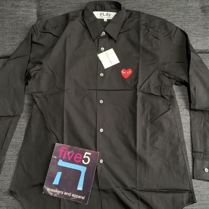 Kemeja shirt play cdg black red heart