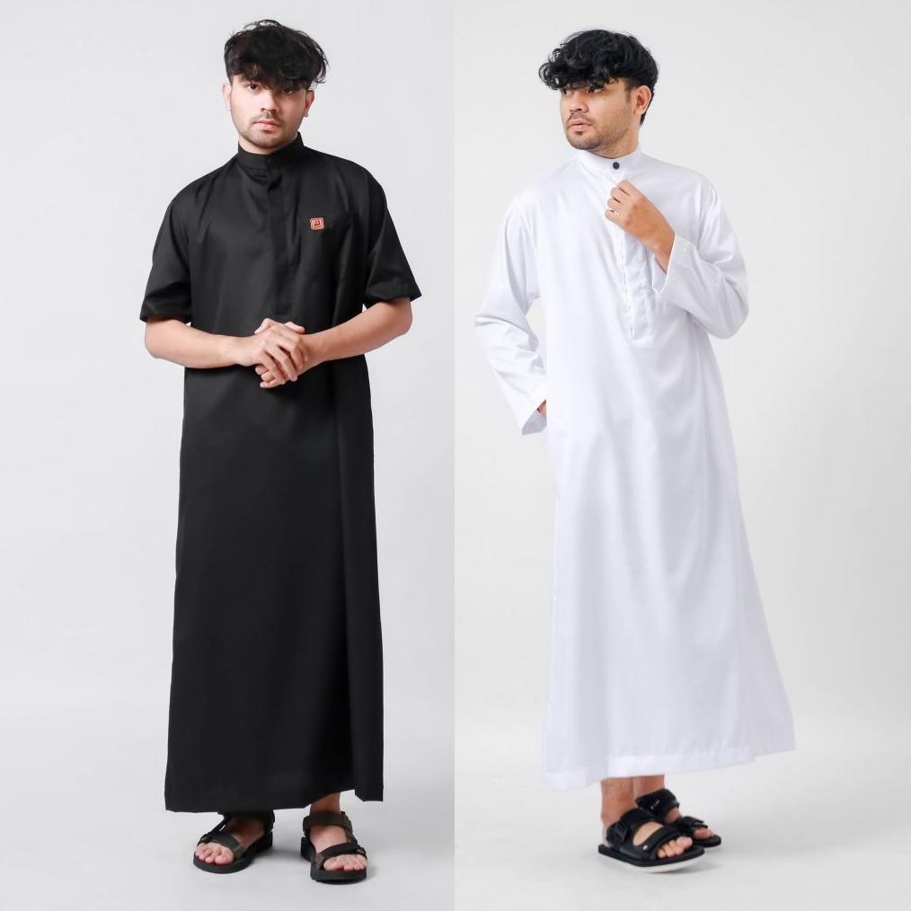 ORIGINAL GAMIS PRIA GAMIS PUTIH POLOS GAMIS HITAM POLOS LENGAN PANJANG