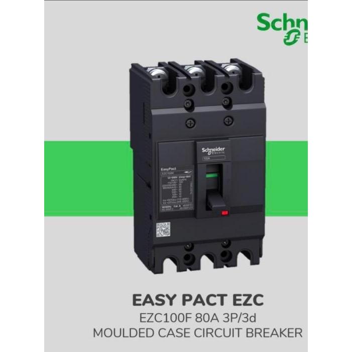 MCCB / NFB SCHNEIDER 3P 80A EZC100F80