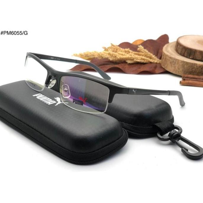 kacamata pria titanium progresif plus half frame gradeori