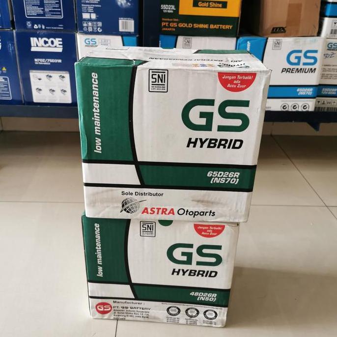 AKI BATERAI GS ASTRA HYBRID NS70/65D26R/NS 70 MOBIL KIJANG LGX COLT