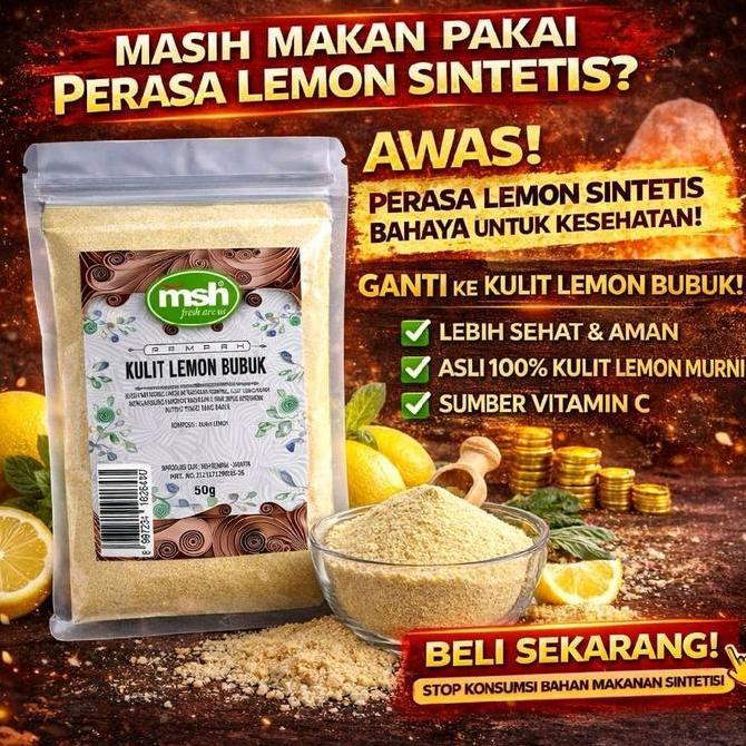 Promo Kulit Lemon Bubuk 50Gr , Kulit Lemon Bubuk Murni , Kulit Lemon Bubuk Asli