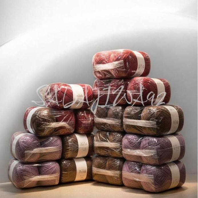 BENANG RAJUT POLY KILAP PILIH WARNA 1PAK (10PCS) / BENANG RAJUT POLYESTER / BENANG RAJUT / RAJUT / B