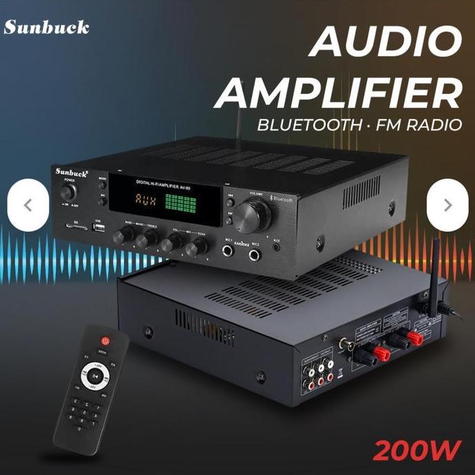 Amplifier Bluetooh Usb Amplifier Sunbuck Av-80  Top suara
