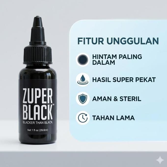 BUNDUQ Pigmen Tinta Tato 35ml Hitam Tinta Tatto Latihan Pemula Pewarna Kulit Tattoo Ink Awet Praktis