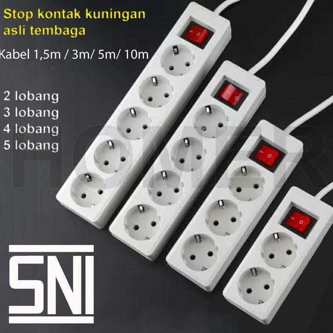 Probest Stop Kontak Original BER SNI colokan sambungan kabel listrik 2 3 4 5 lubang lobang panjang k