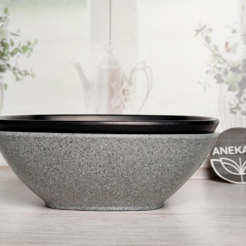 Melamine Stone Mangkok Kotak 8 Inch - Mangkok Persegi - Mangkok Besar - Mangkok Segi Empat - Mangkok