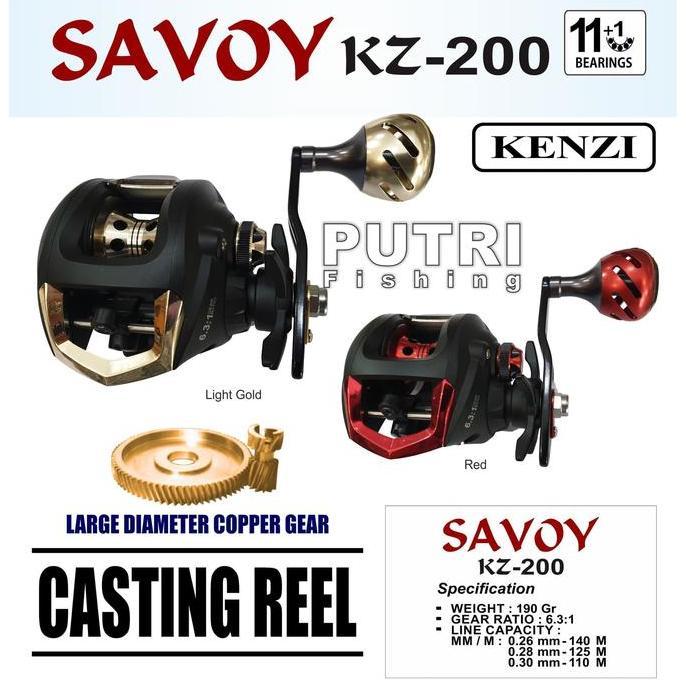 BEBAS ONGKIR - REEL KENZI SAVOY KZ 200 BAITCASTING PANCING OH