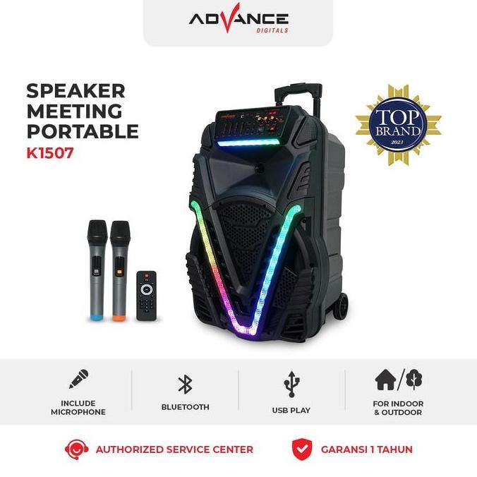 Speaker Advance K-1507 Portable 15 Inch Speaker Meeting Bluetooth