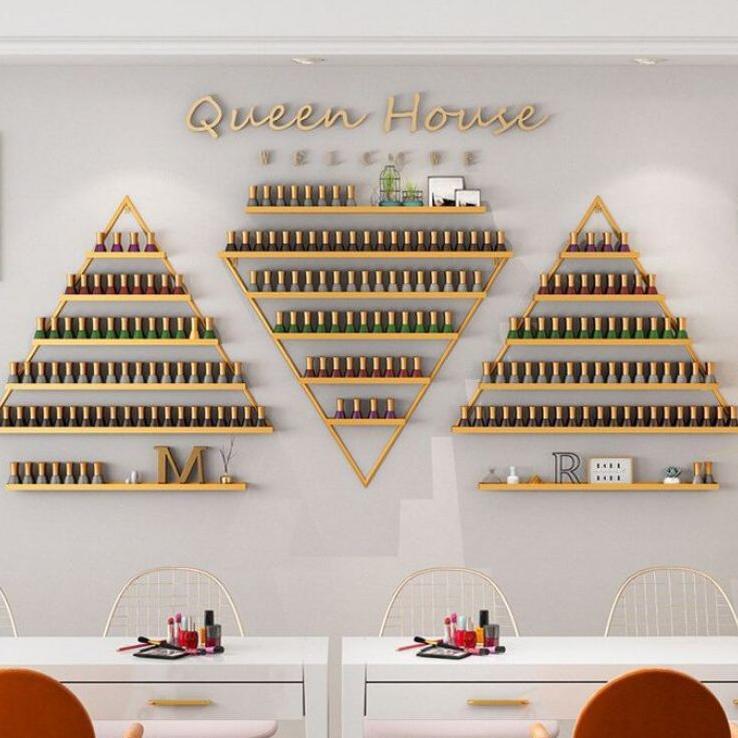 Rak Kutek Kayu Segitiga/Rak Nail Art/ Rak Lipstik/Rak Parfum/Rak Display Kosmetik/Harga Perpcs