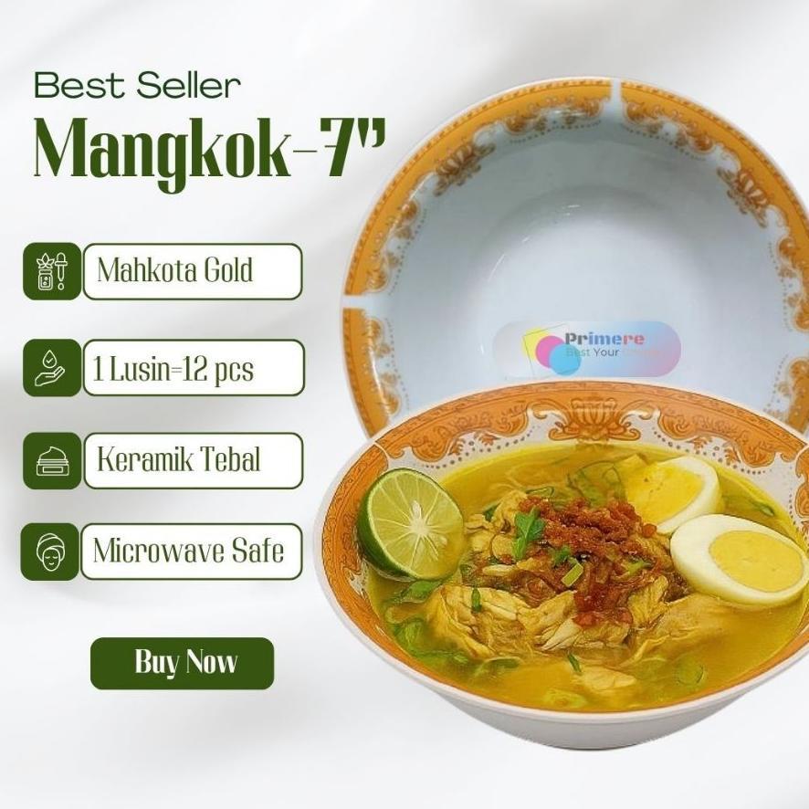 Mangkok Keramik 1 Lusin 12Pcs Murah 7Inchi / Mangkok Kramik 1/2 Lusin Aesthetic Packing Kayu