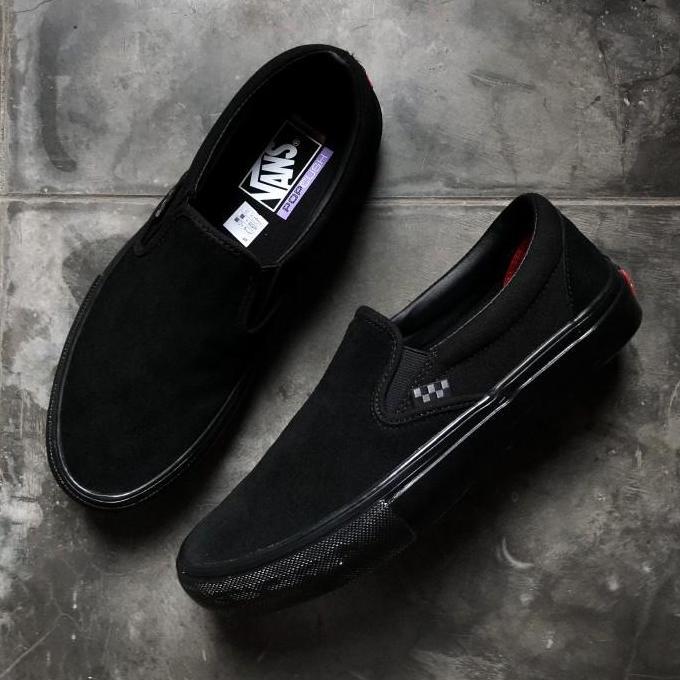 Netproject Vans Slip-On Pro Skate Black Black Slip-On Sepatu Pria