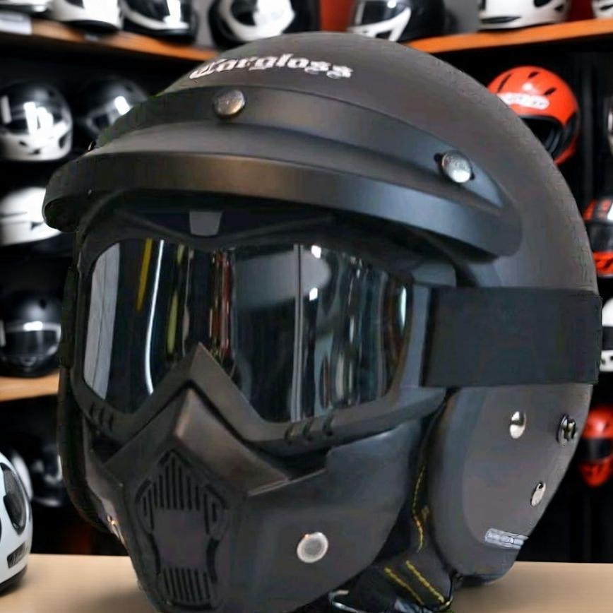 Paket Set Helm Carglos Dan Gogle Mask Murah