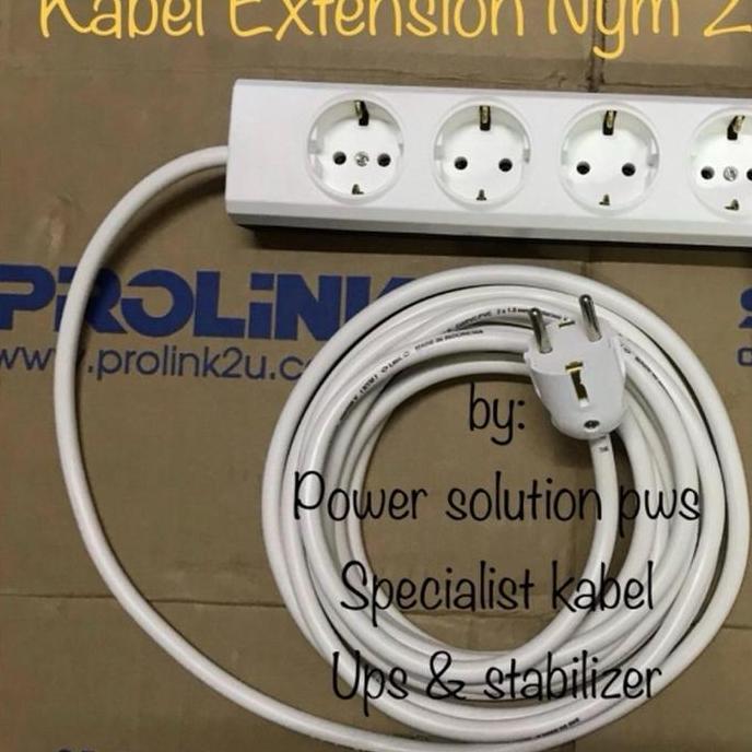 Kabel listrik tambahan extension Tebal 3x2.5mm Stop Kontak Broco 3Lubang 16A 250v Max 4000Watt