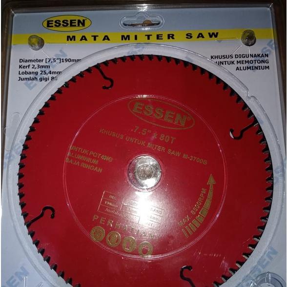 Mata Gergaji Potong Alumunium / Circular Saw Blade 7,5" X 80T Essen