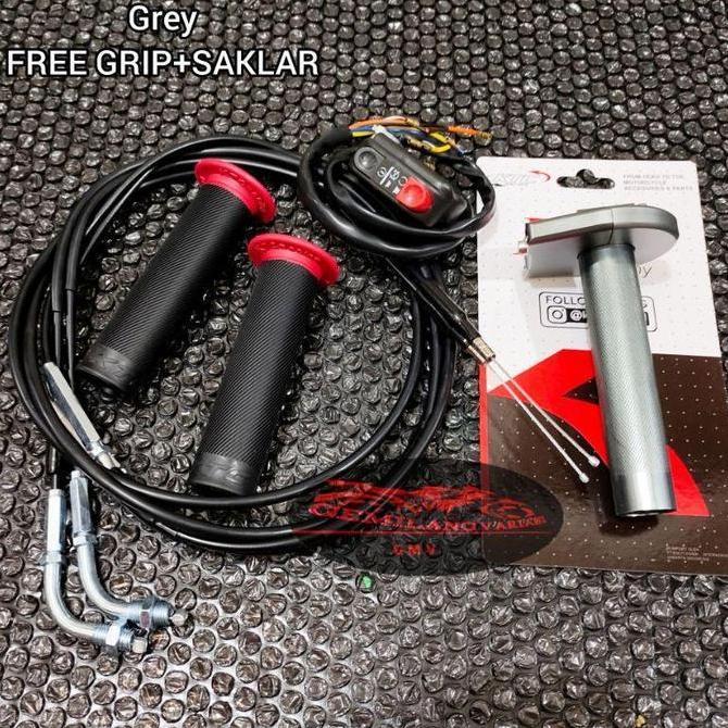 GAS SPONTAN KTC RACING 2 KABEL 190CM + SAKLAR PNP MOTOR NMAX VARIO BEAT MIO PCX ADV VESPA MOTORCYCLE