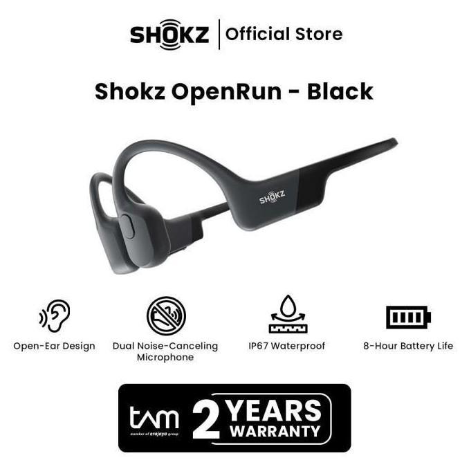 Shokz OpenRun Pro 2 Bone Conduction Headphones - Hitam, Oranye, Perak